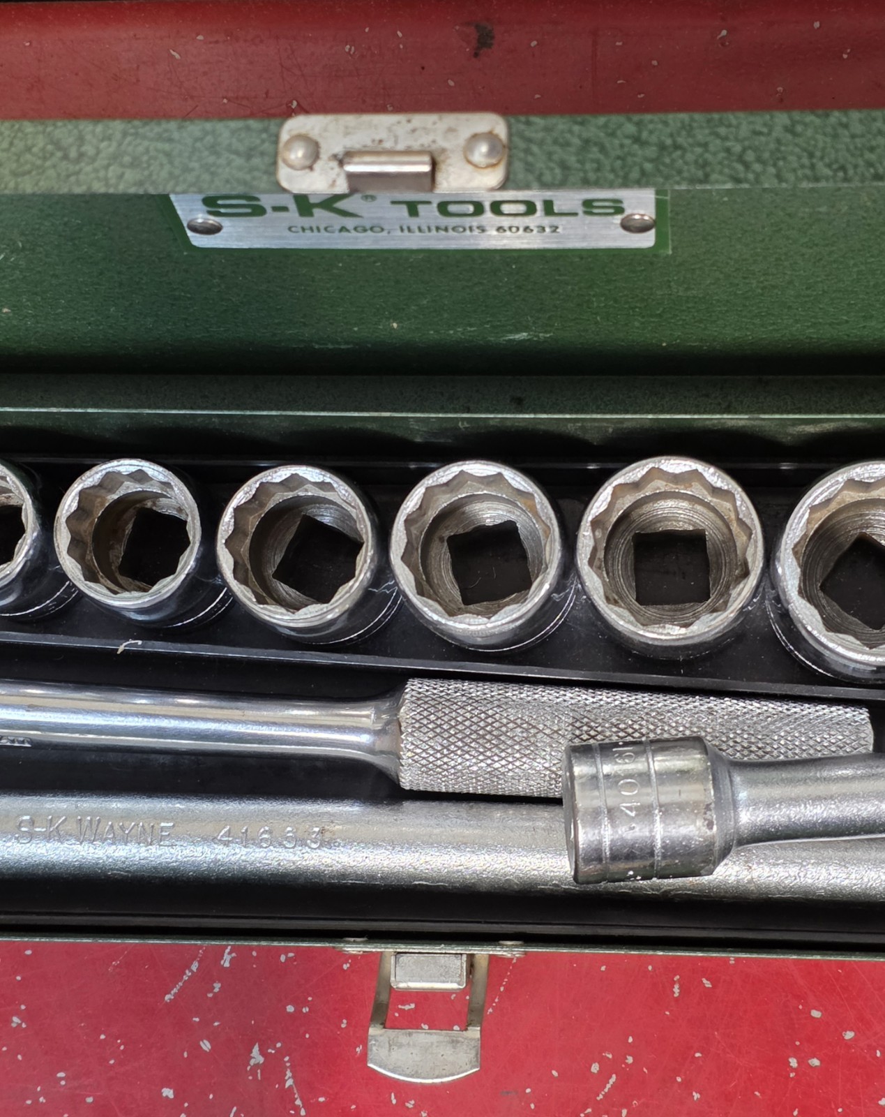 SK Wayne 1/2″ Dr Socket Set 17pc 7/16 – 1-1/4″ USA Ratchet Brkr Bar Extension