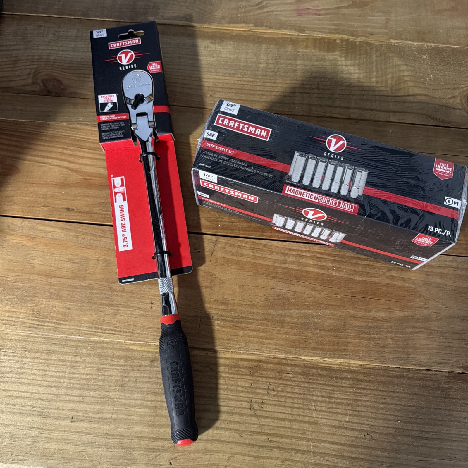 CRAFTSMAN V-SERIES 1/2 in Flex Head Ratchet & Deep SAE Socket Set (CMMT17395V)