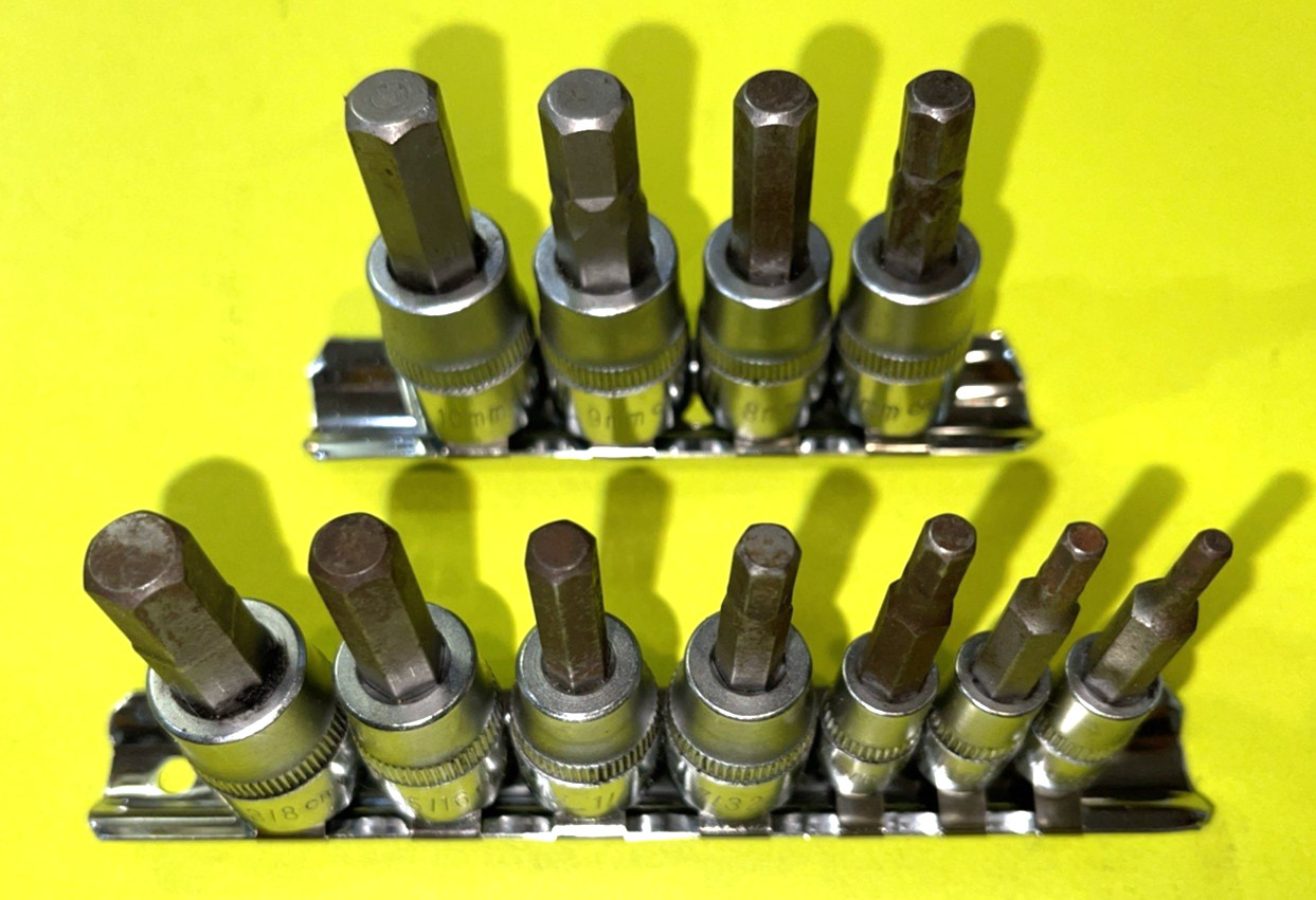 CORNWELL TOOLS 11 PIECE SAE. & METRIC MULTI DRIVE SHORT HEX SOCKET DRIVER SET