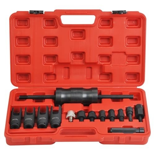 Diesel Injector Extractor Puller Kit with Common Rail Adaptor & Slide Hammer Too