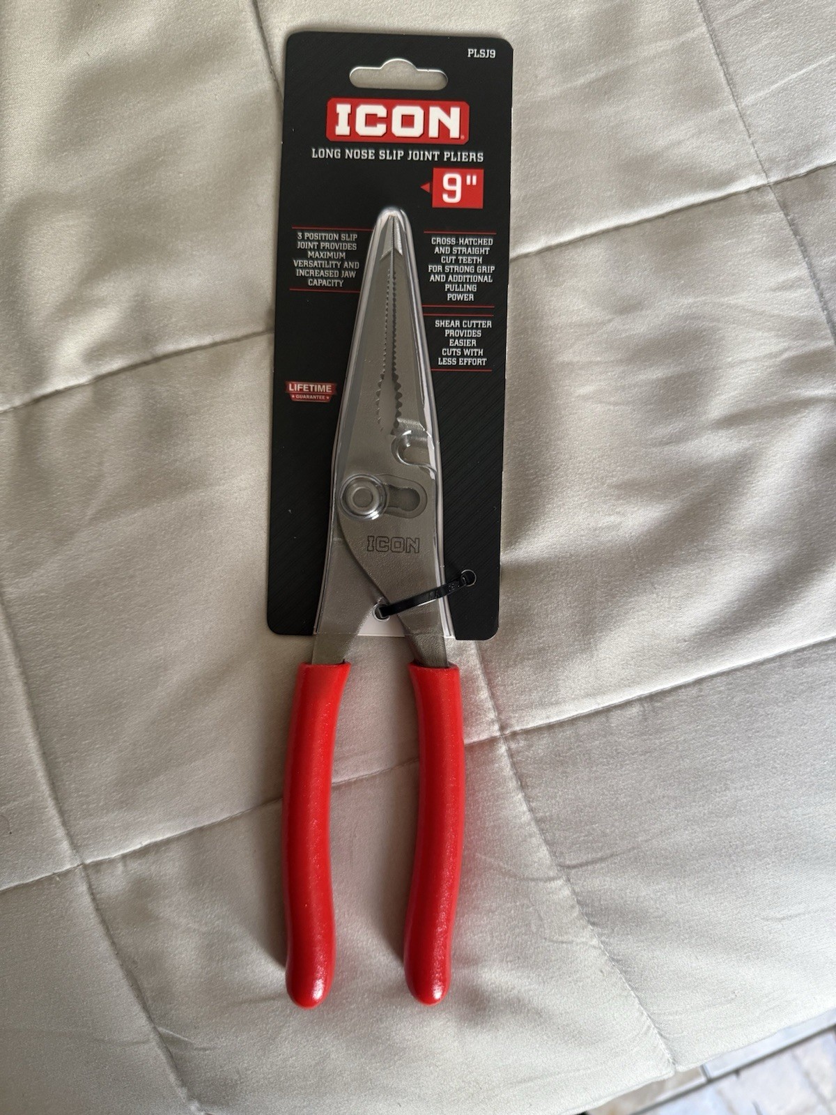New ICON 9 Inch Long Nose Slip Joint Adjustable Pliers PLSJ9