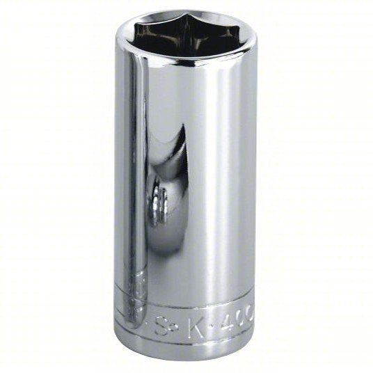 SK Hand Tools 40027 1/2″ Dr, 6pt Deep Fractional Chrome Socket 27mm