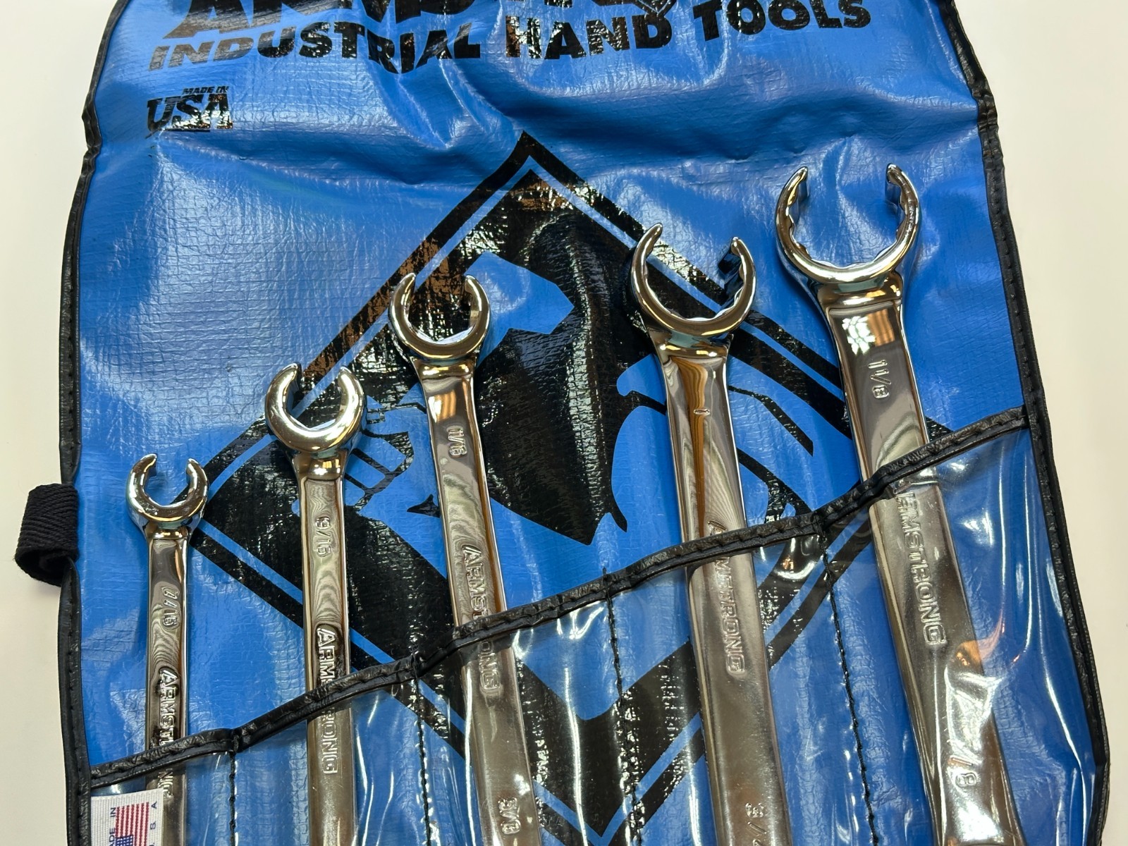 Armstrong Tools USA 28-155 (NOS NEW) 5pc SAE 3/8-1-1/8 Flare Nut Line Wrench Set
