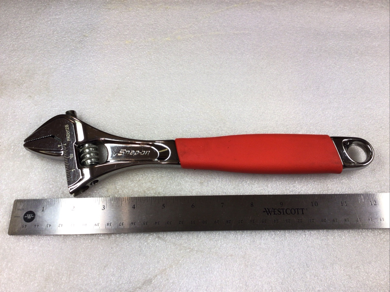 Snap On FADH12B – Flank Drive+ Adj. Wrench, 12” or 300mm, Red Soft Grip-USA-NICE