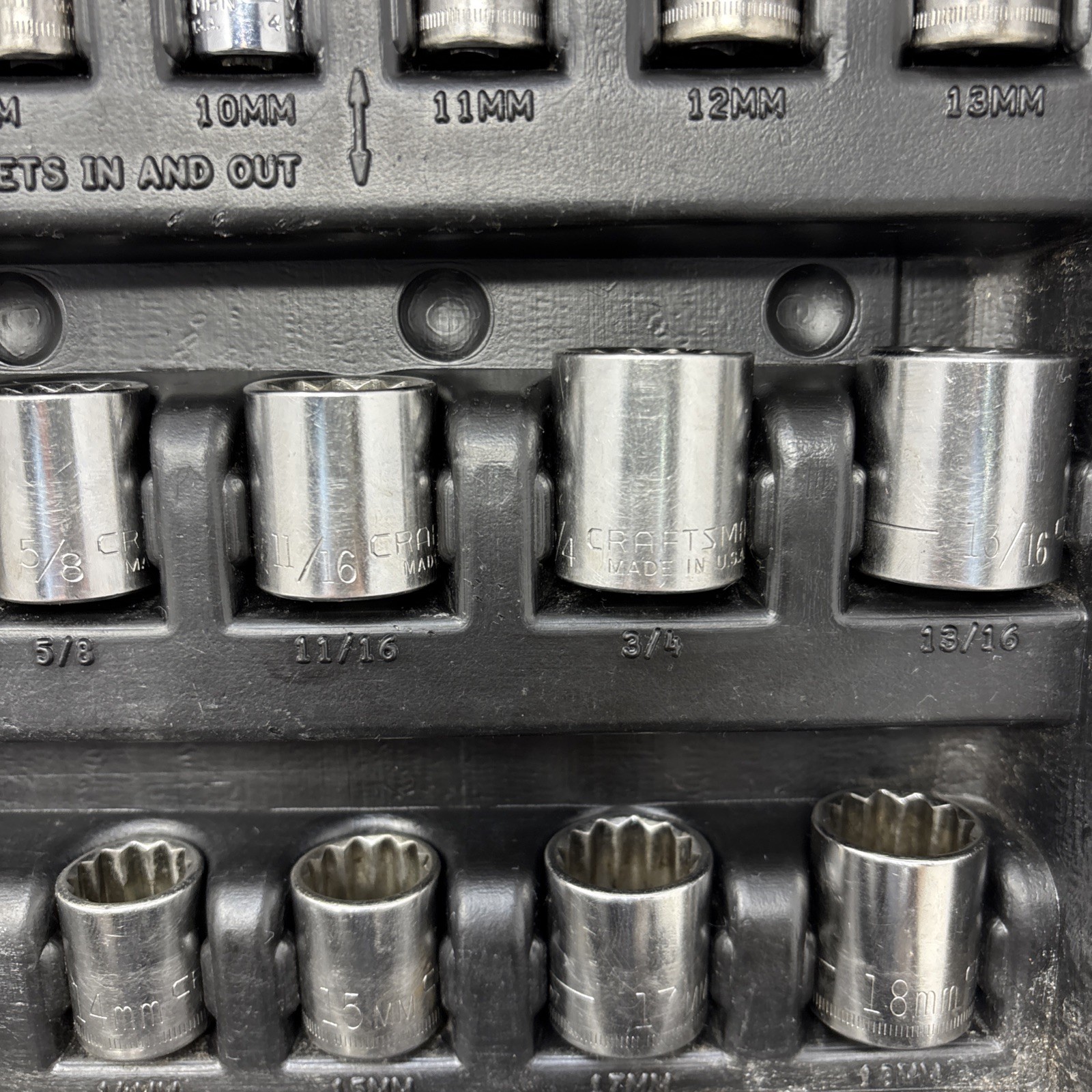 Craftsman 53 PC Mechanics Socket Tool Set USA Metric / SAE 1/4 6 Pt 3/8 12 Pt