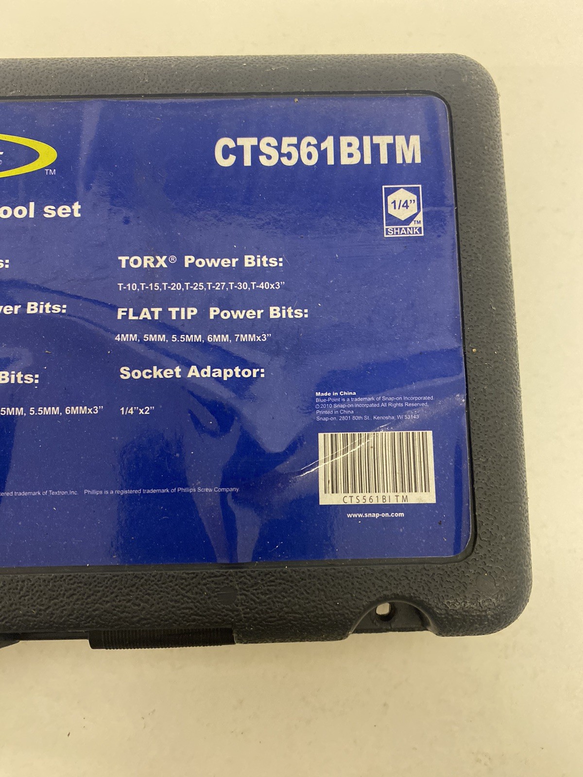 Blue Point Fastener Drive Tool Set CTS561BITM 1/4” Shank Incomplete Set