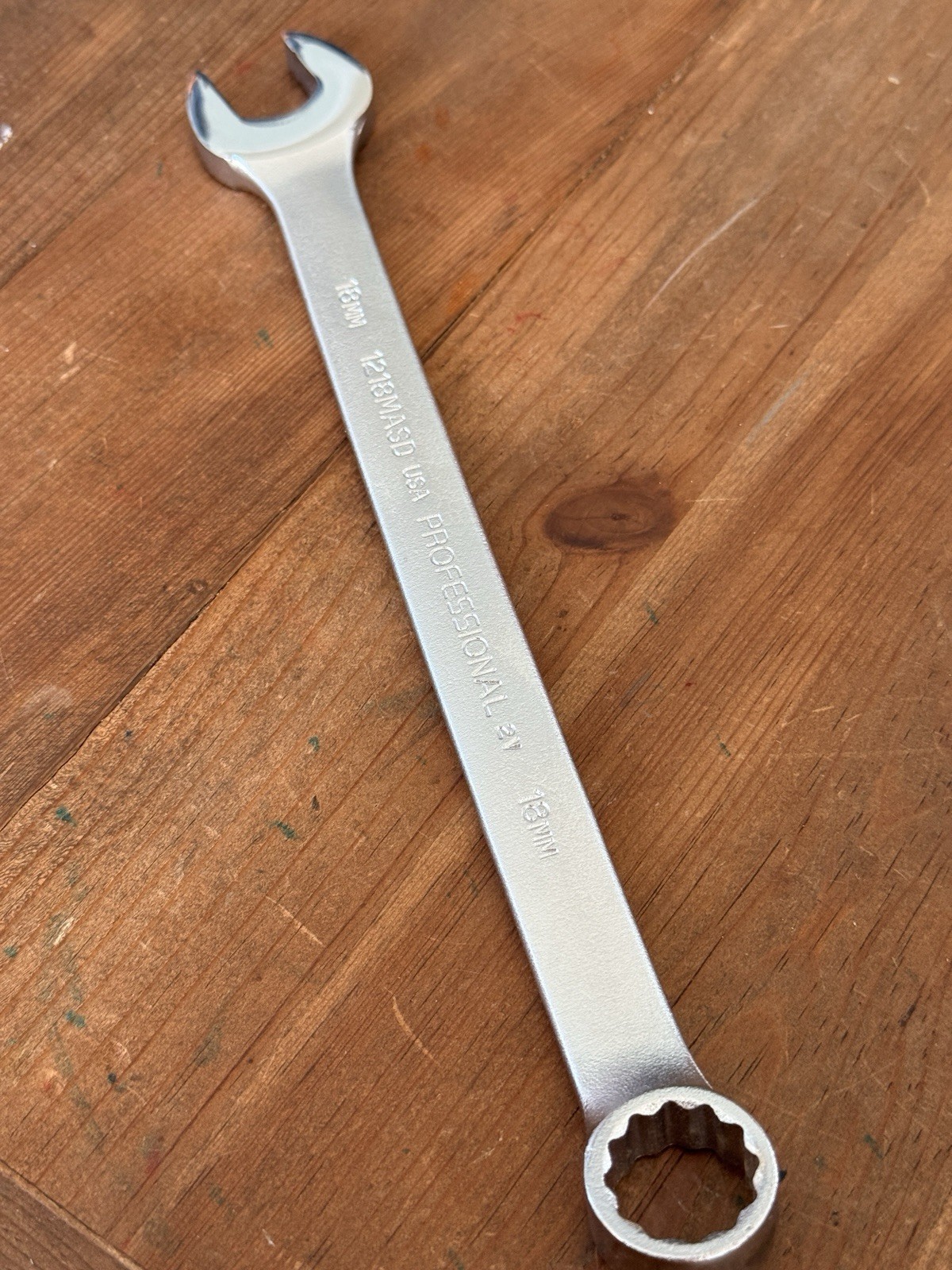 PROTO Professional 1218MASD Combination Wrench 18MM Satin Chrome Metric USA Made