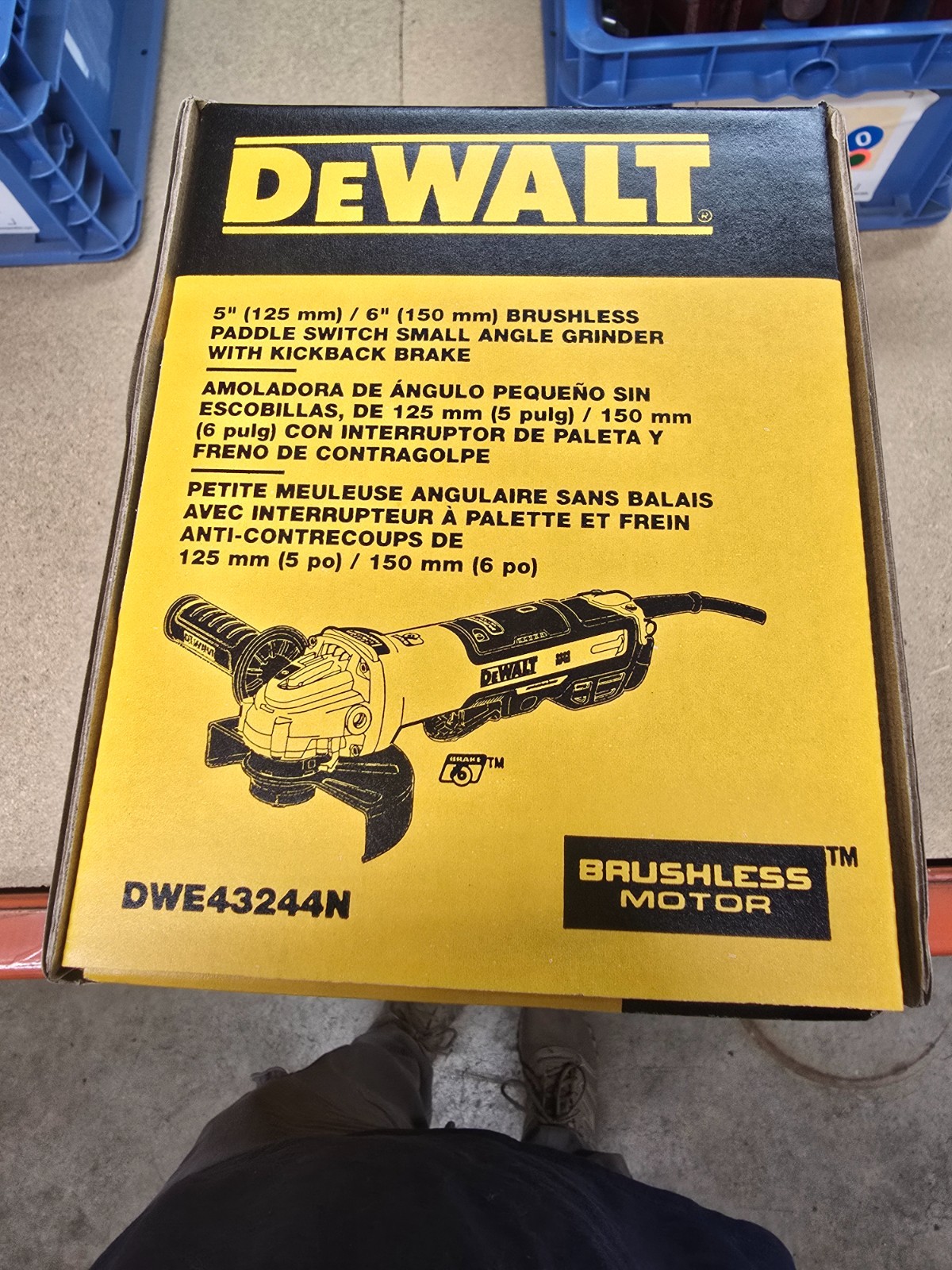 DEWALT Brushless Angle Grinder, Paddle Switch, 5-Inch / 6-Inch, 13-A (DWE43244N)