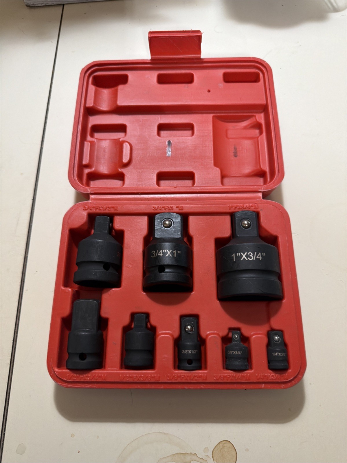 8Pcs Impact Socket Reducer Adapter Set Convertor Adaptors 1/4″ 3/8″ 1/2″ 3/4″ 1″