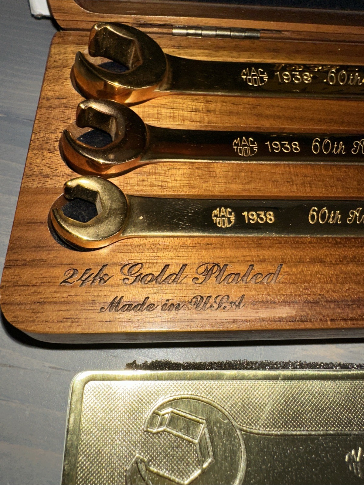 Mac Tools 60th Anniv Ltd Ed 24kt Gold Plated Hexagonal Flare Nut Wrench Set