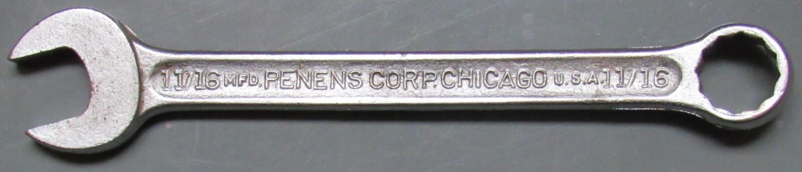 PENENS CORP. TOOLS, 11/16″ SAE, 12 POINT, OPEN/BOX END COMBINATION WRENCH, M69