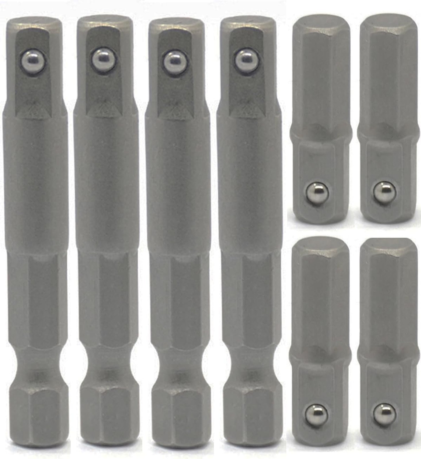 8 Pieces 1/4 Inch Hex to Socket Adapter Set, Power Tool Replacement Parts