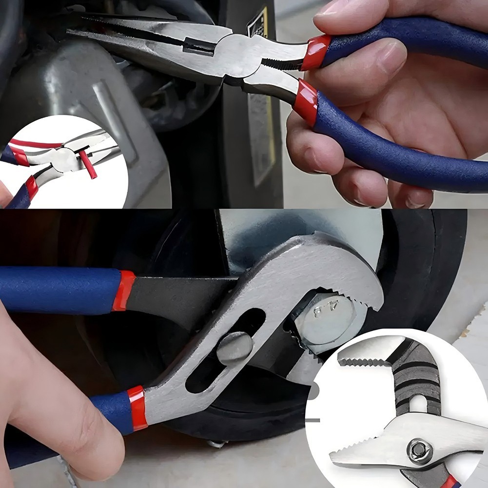 Set of 7 For DIY Pliers Long Nose Slip Joint Tool for Home Improvement