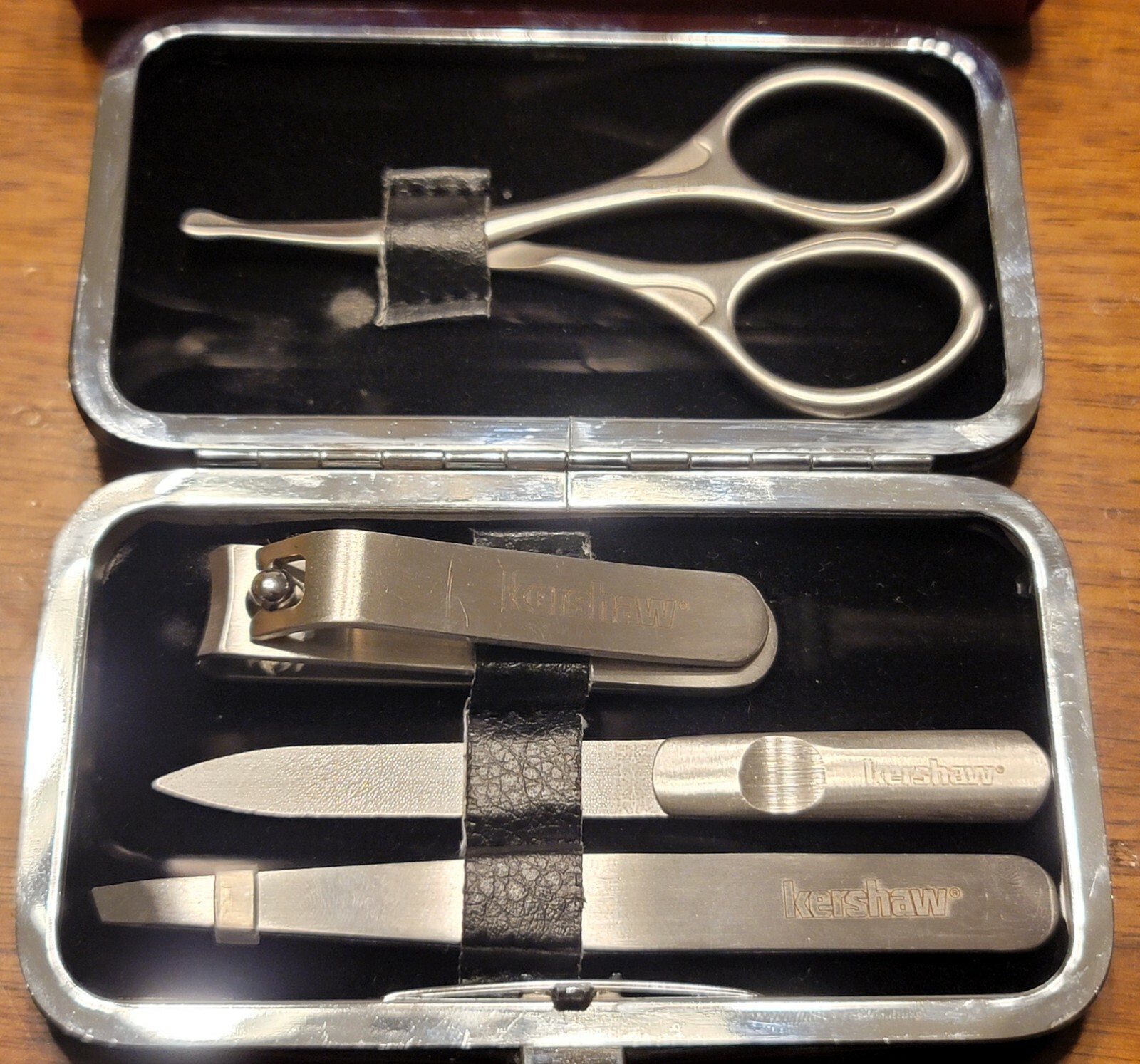 Kershaw Manicure Tool Kit w/Nail Clippers, Tweezers, File, Scissors, Case KMCURE