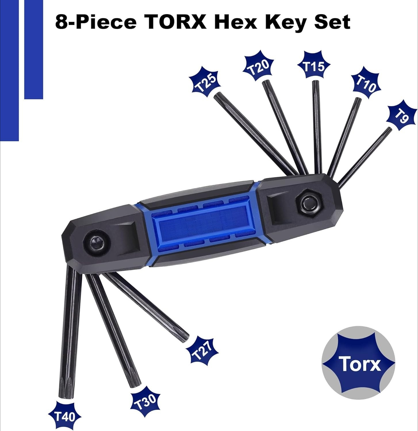 25-Piece Folding Hex Key Set, 3-Piece Portable Hex Key Set,