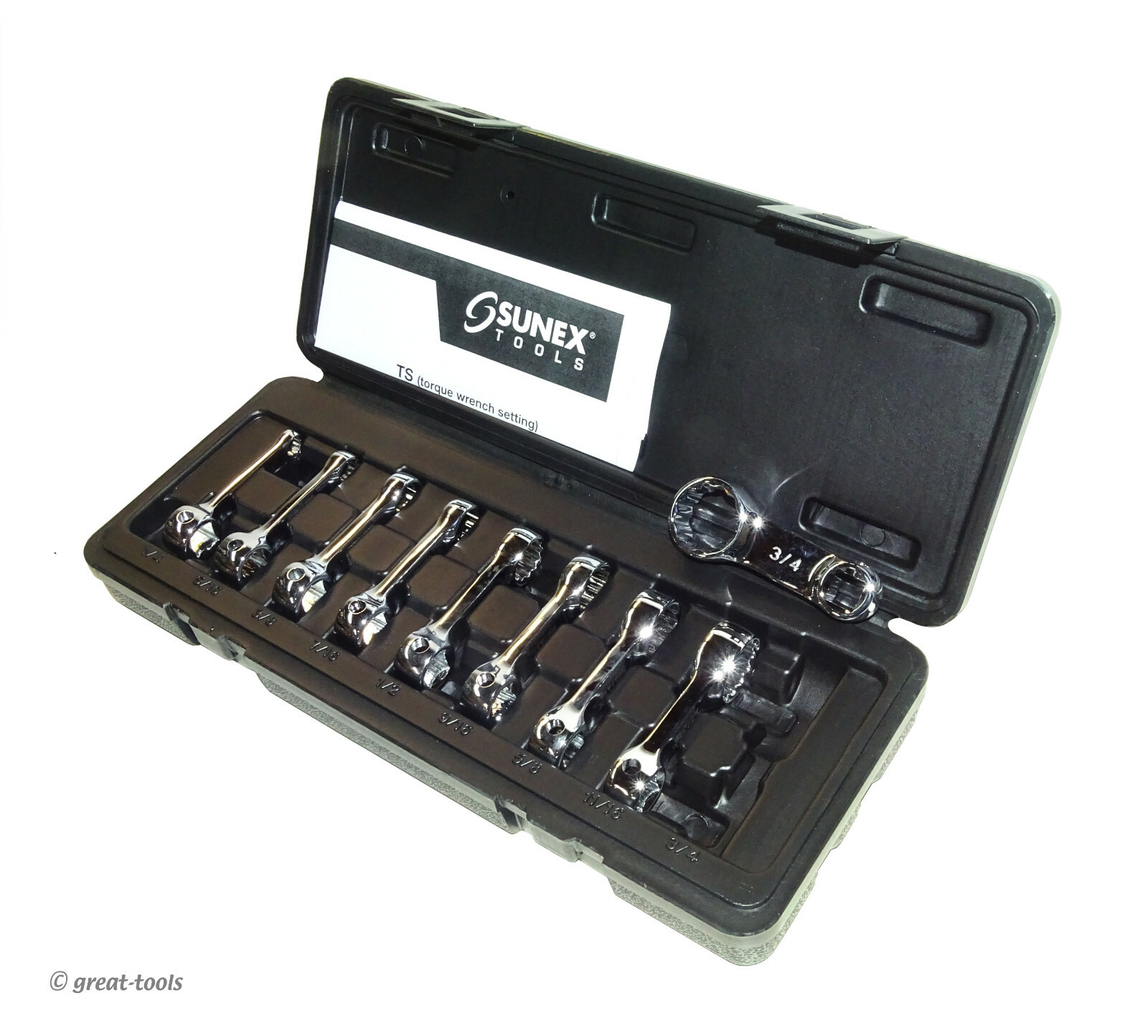TORQUE ADAPTER WRENCH SET – SAE SIZES – Sunex Tools – 3/8” drive automotive tool