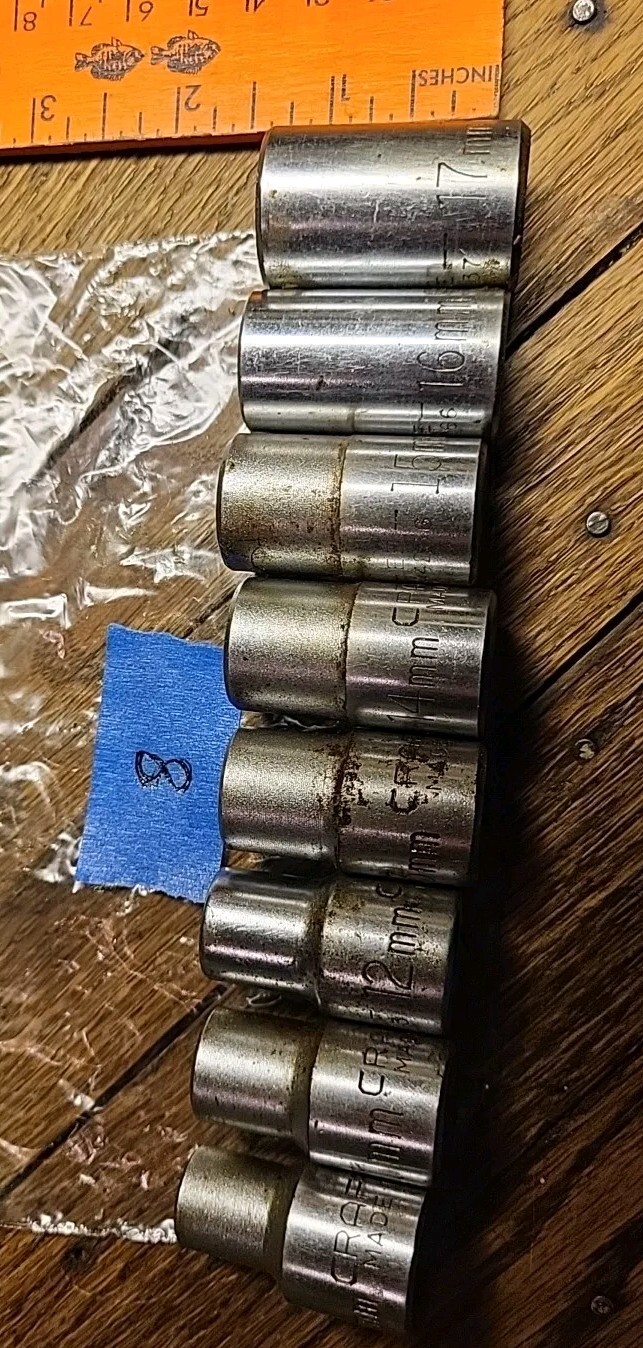Craftsman Sockets -EE- 1/2″ Drive 12 Pt.-10mm,11mm,12mm,13mm,14mm,15mm,16mm,17mm