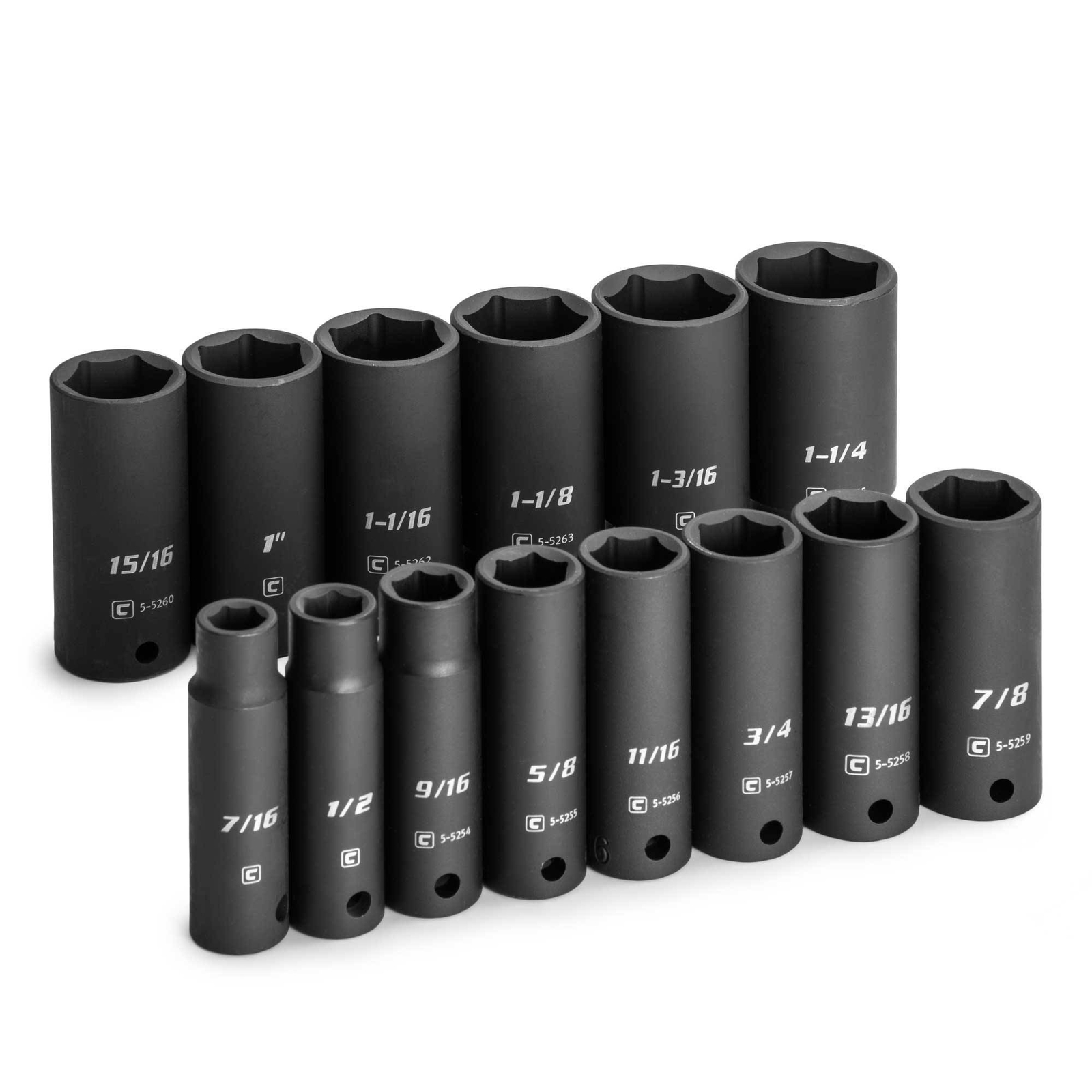 Capri Tools 1/2 in. Drive Deep Impact Socket Set, 7/16 to 1-1/4 in, 14-Piece