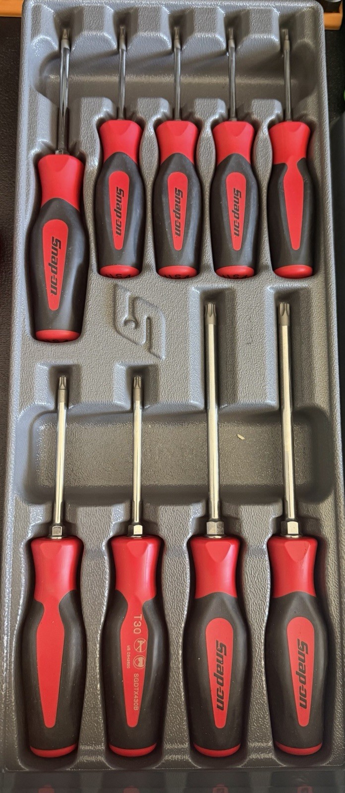 9 Piece Red Torx Snap On Set