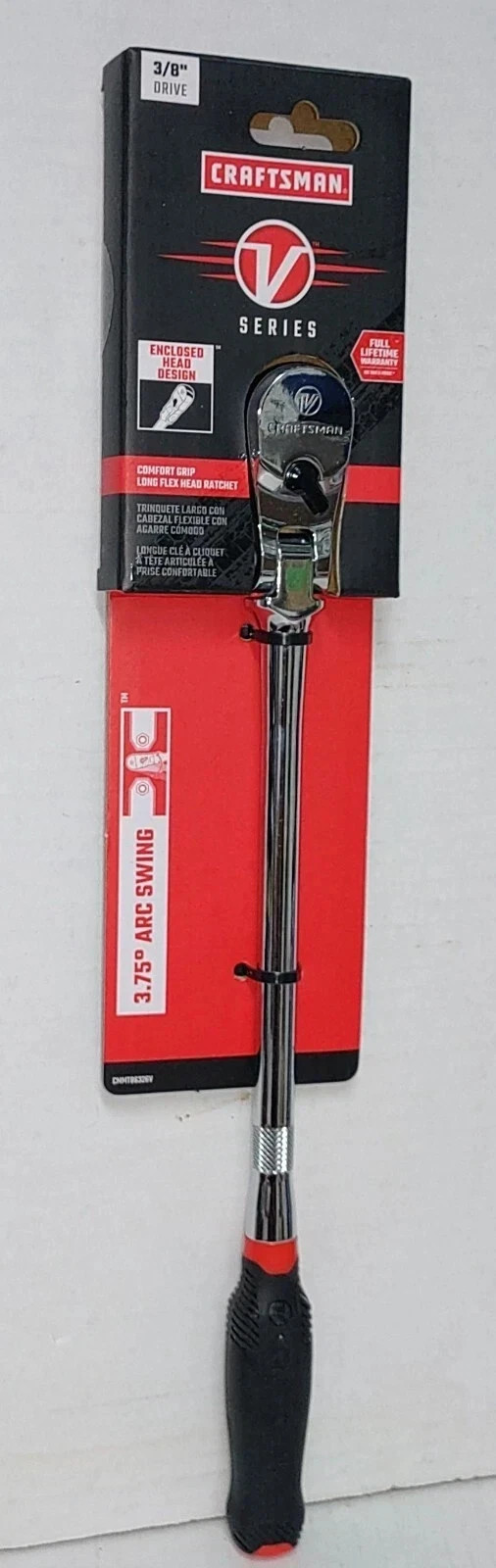 Craftsman V- Series 3/8″ Drive Comfort Grip Long Flex Head Ratchet CMMT86326V