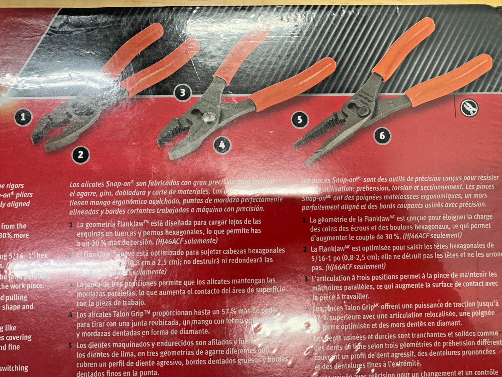 Snap-on Tools USA NEW SEALED 3pc ORANGE Soft Grip Slip Joint Pliers Set PL346ACO