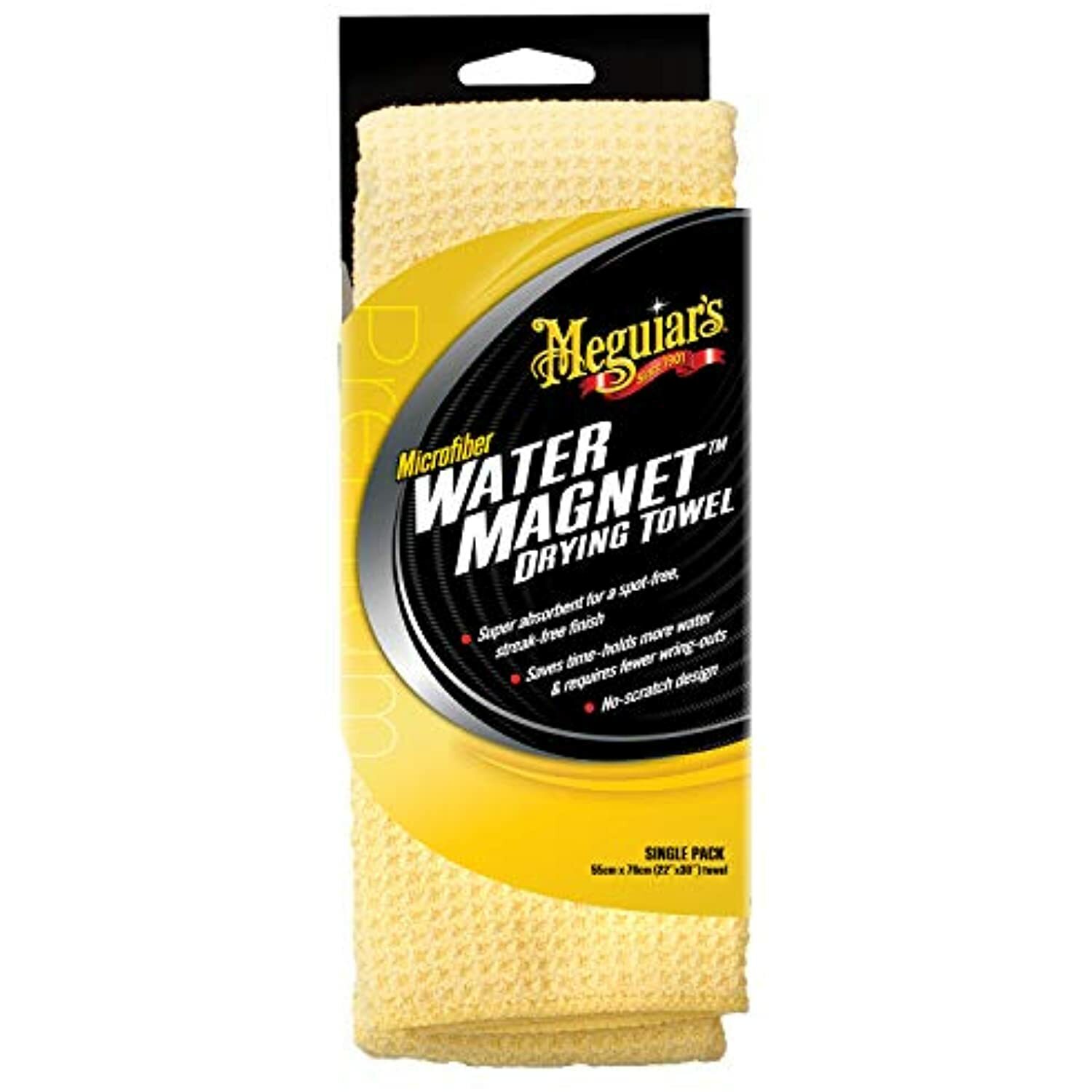 Meguiar’s X2000 Water Magnet Microfiber Drying Towel, 1 Pack , Yellow , 22″ x