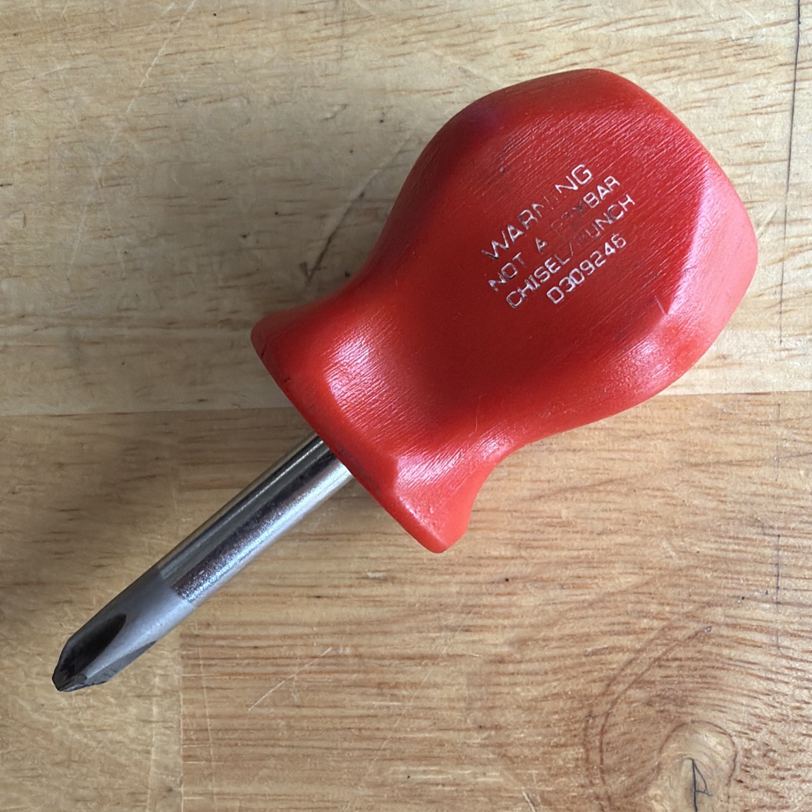Snap On Tools P2 No. 2 Short Stubby Phillips Screwdriver Red SDDP22 USA READ!