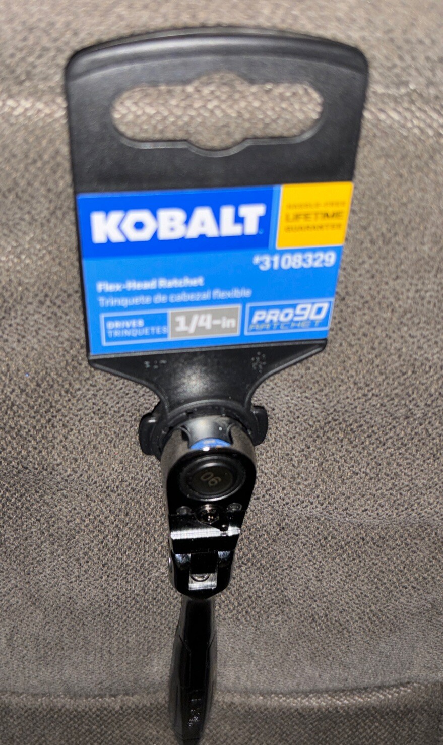 Kobalt⚙️90-Tooth 1/4-in Drive Full Polish Handle Flexible Head Ratchet #81746