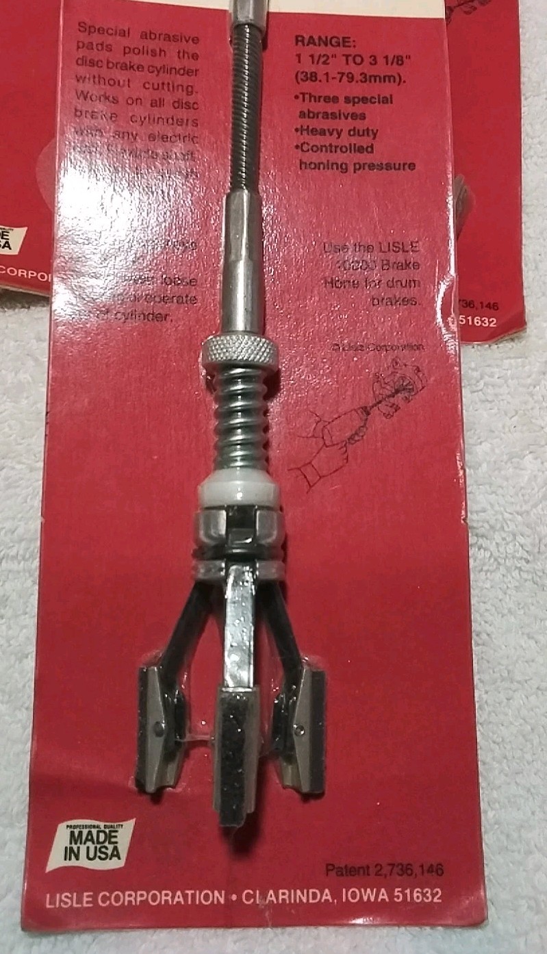 4pc LISLE #10400 3 STONE DISC BRAKE CYLINDER HONE «1-1/2″ × 3-1/8″ RANGE » SET