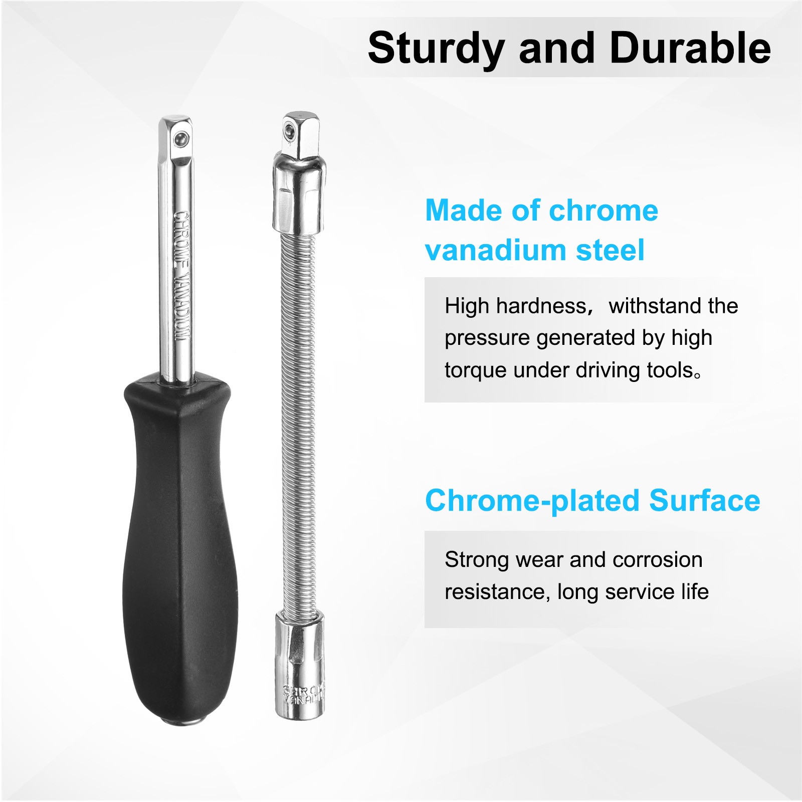 2pcs 1/4″ Drive Spinner Handle w/ 1/4″ Drive Spring Flexible Socket