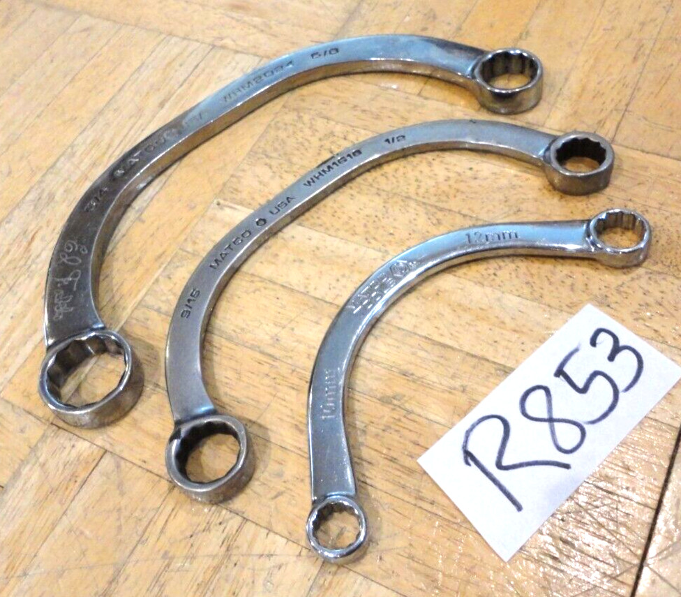 MATCO TOOLS 3 PC. METRIC & SAE. HALF MOON WRENCHES 10-12, 9/16-1/2, 3/4-5/8
