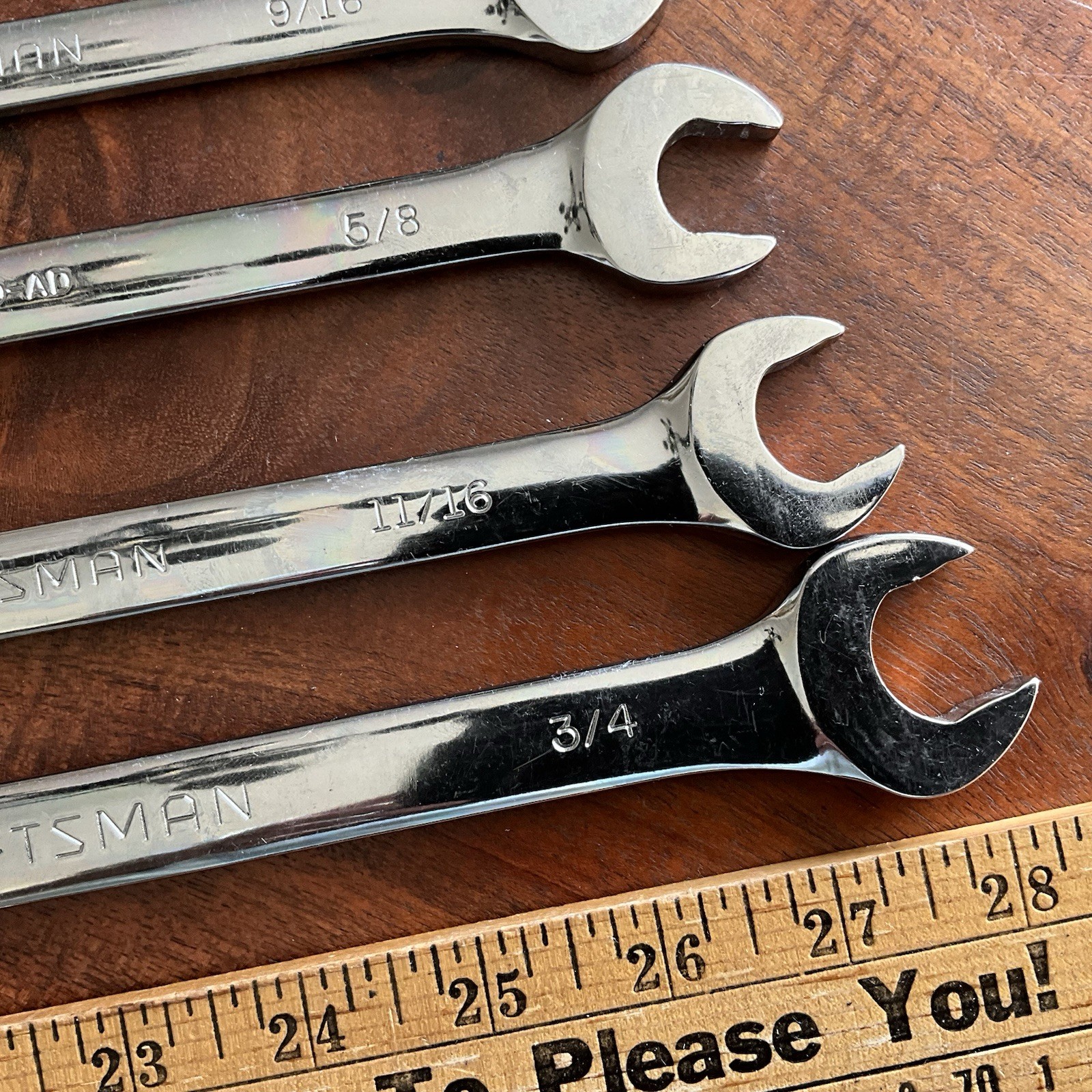 Craftsman 9 pc Combination Wrench Set D-AD 1/4″ to 3/4″ Polished Chrome 12 pt