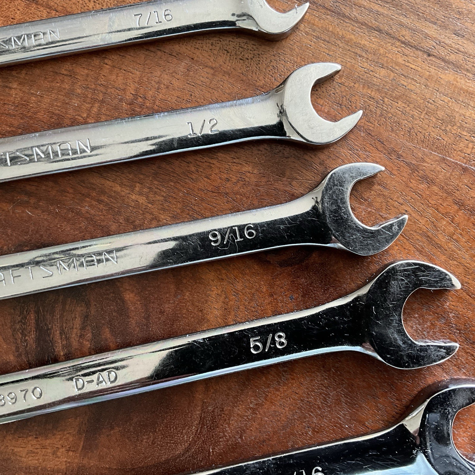 Craftsman 9 pc Combination Wrench Set D-AD 1/4″ to 3/4″ Polished Chrome 12 pt