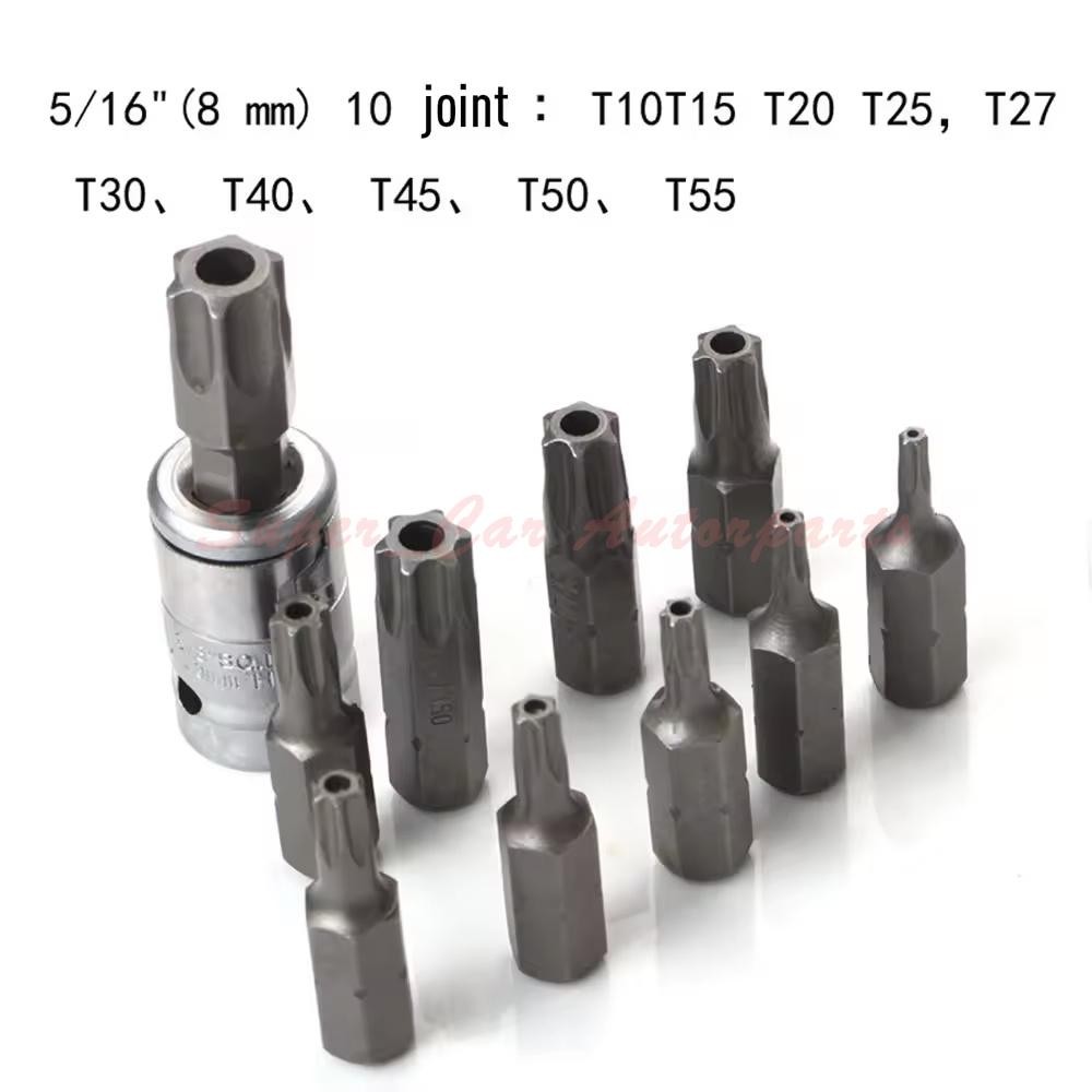 34pcs Torx Star Sockets & Bit Set Male Female E-torx Security Bits 3/8 Drive