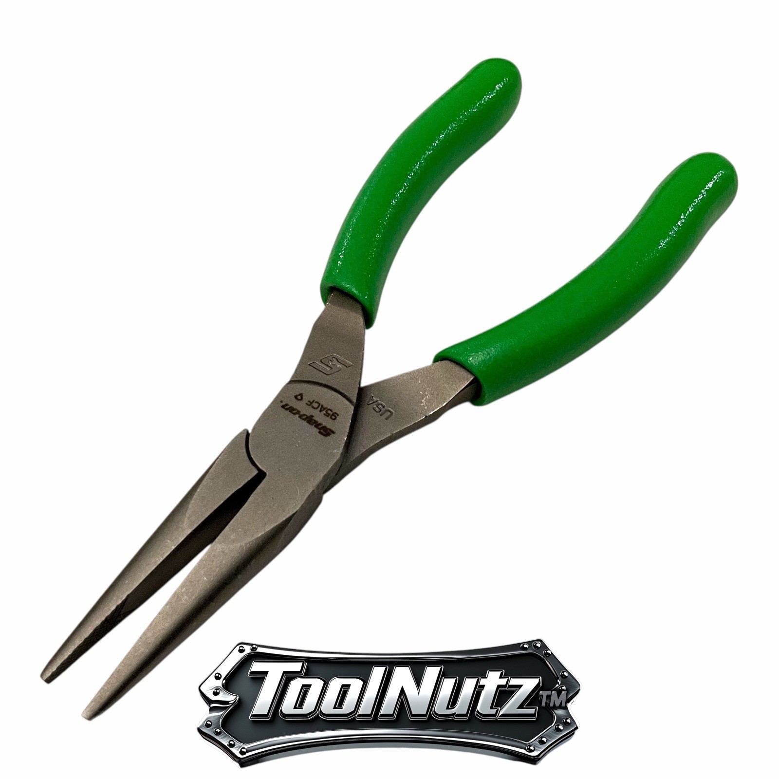 Snap-on Tools NEW 95ACFG 6″ GREEN Soft Grip Rounded Jaw Needle Nose Pliers USA