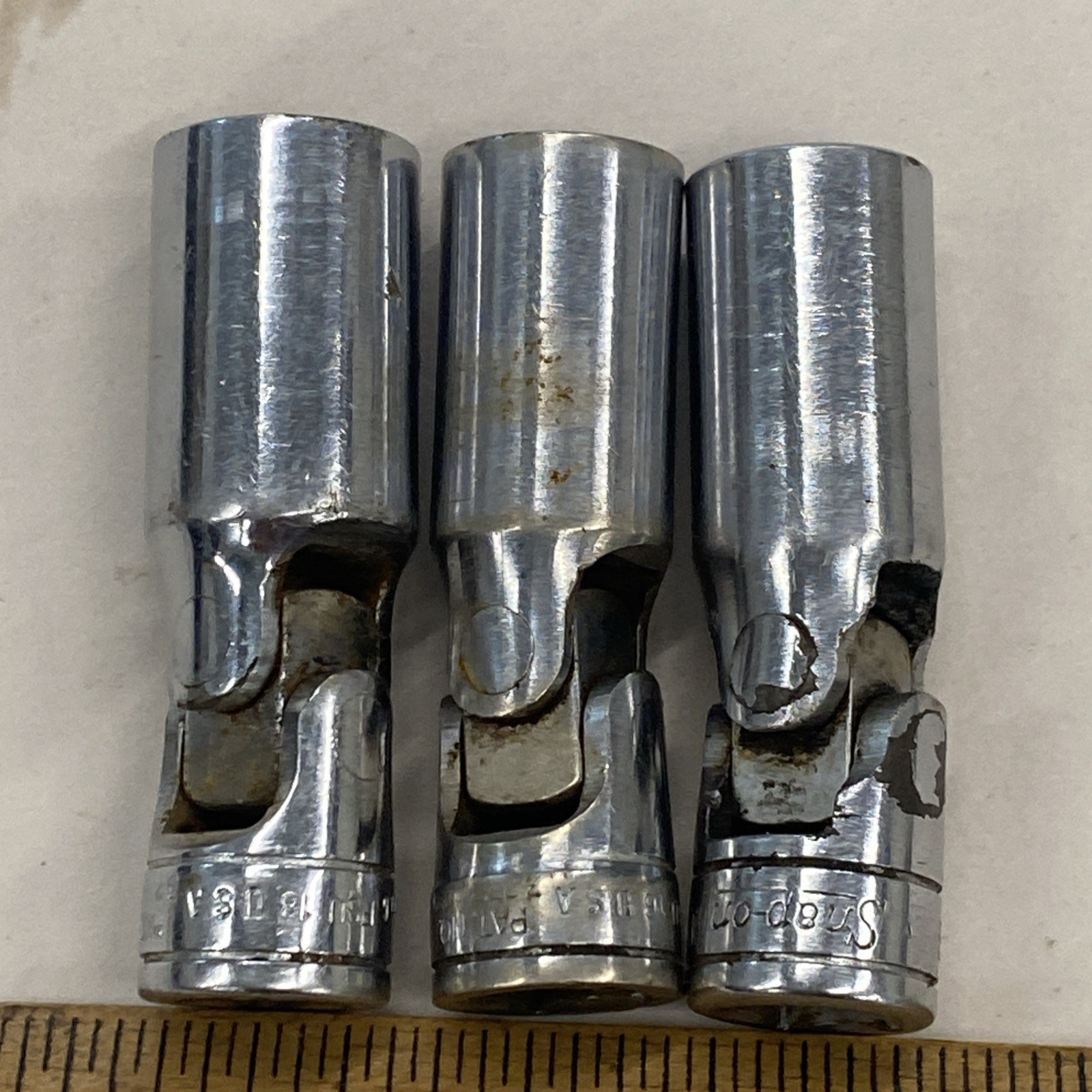 3 Snap-On USA 3/8″ Dr. Swivel Universal Deep Sockets, 1/2, 1/2, 9/16 inch M0805