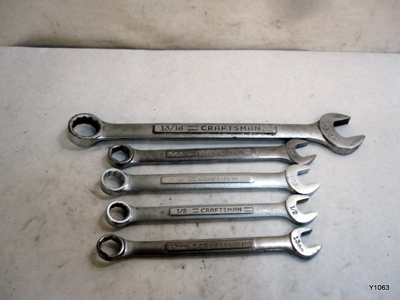 Craftsman 5 Piece Combination Wrench set Used mixed set see description