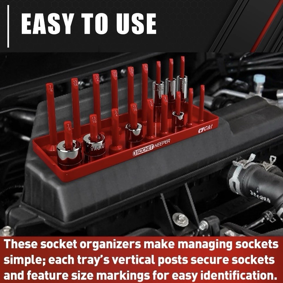 8 Piece Socket Organizers 1/4” – 3/8” & 1/2” Standard & Metric- Shallow & Deep