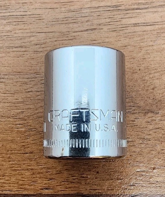 Craftsman USA 13mm Socket 6 Point 1/4″ Drive V 43514 (Bottom Knurl)