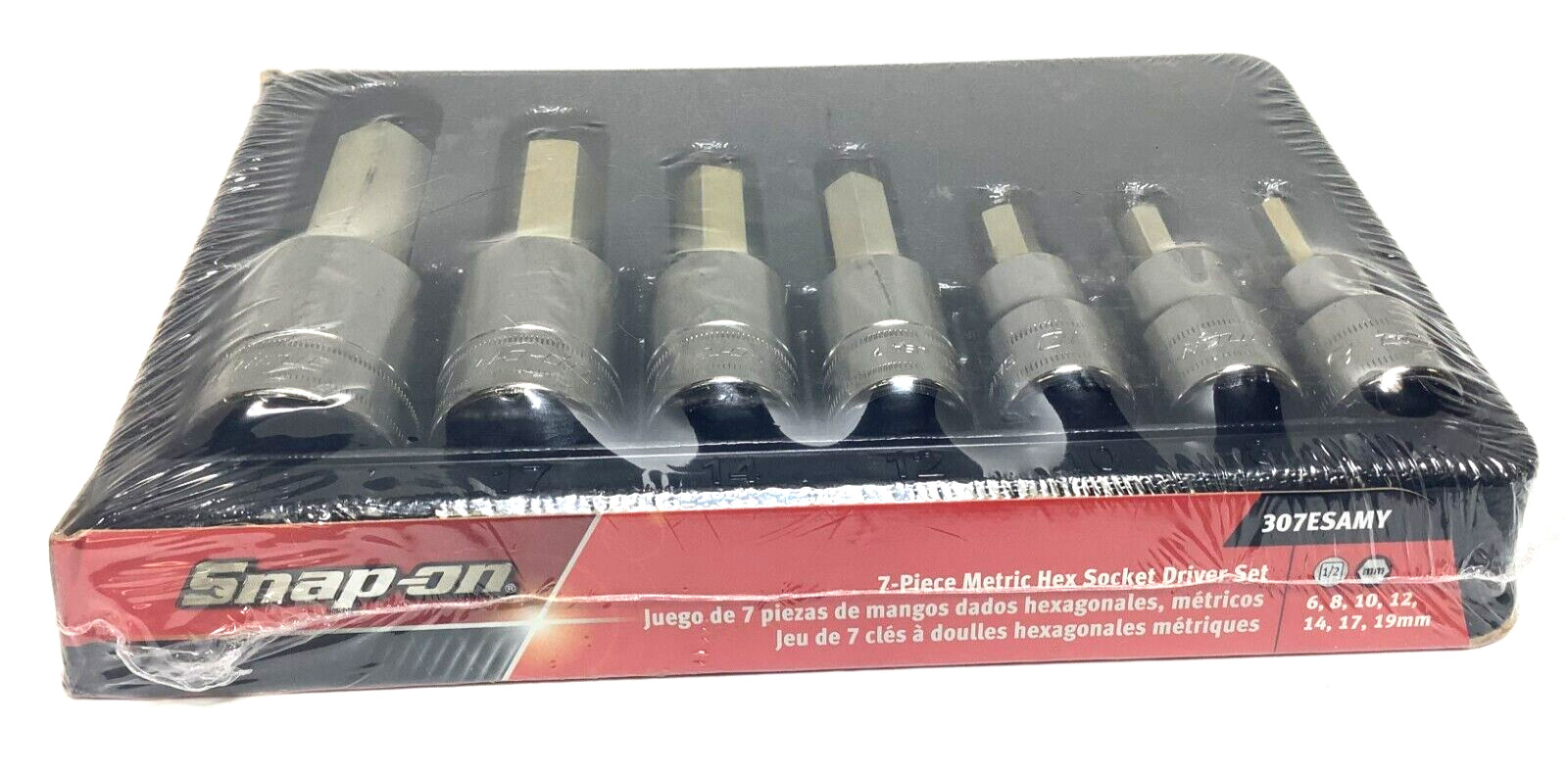 New Snap-on 307ESAMY 1/2″ drive Allen Hex Socket Set 6 8 10 12 14 17 19 mm