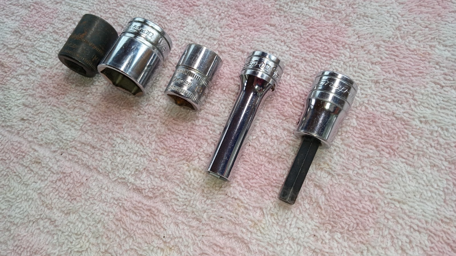 SNAP-ON 3/8dr SOCKETS GOOD TO EXC COND RANDOM SEE DESC CHEAP gift tools snap usa