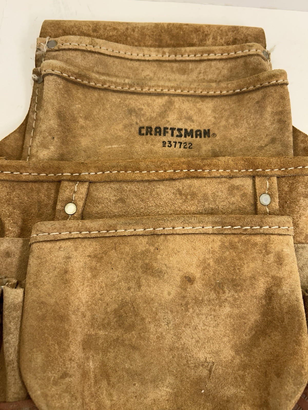 Craftsman 37722, 6 Pocket Extra-Large Leather Nail /Tool Bag, Pouch