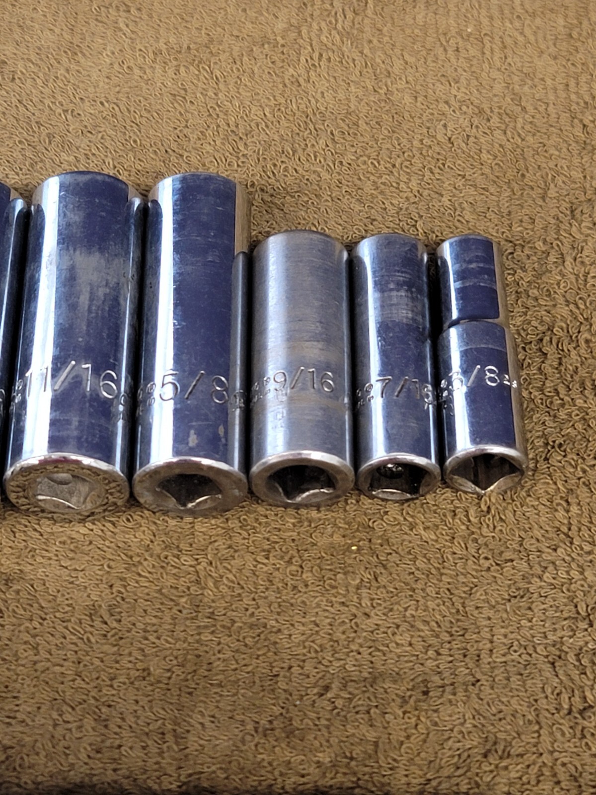 16 Proto Socket Deep Well Standard 5028H 3/8″ Drive Sae 7/8 9/16 Tool Set USA