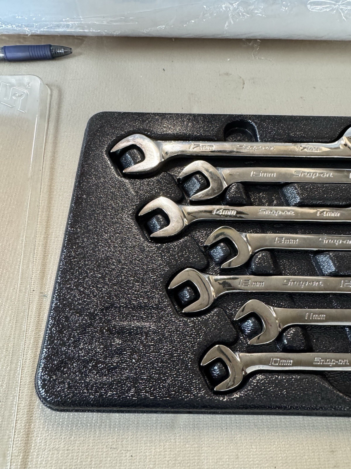 Snap-on VSM 10-15 & 17mm 7-Piece Four-Way Angle Open End Wrench Set