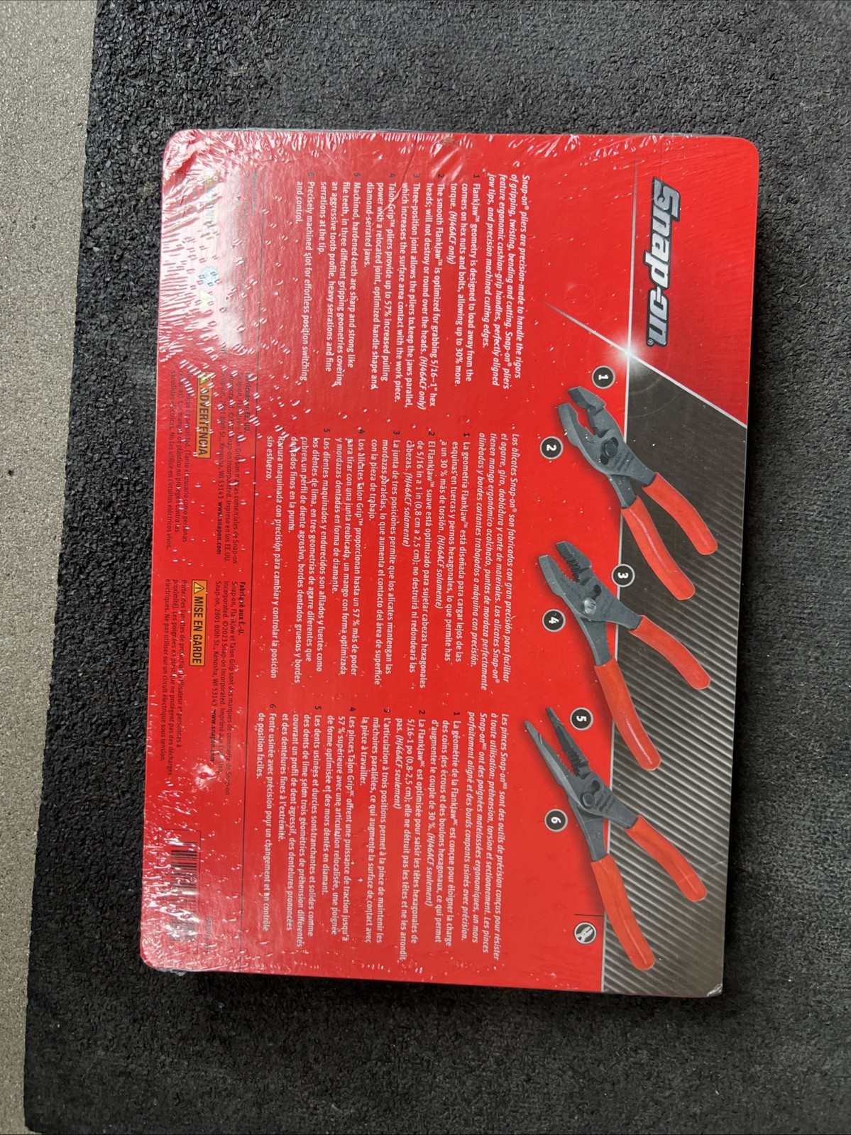 For Snap-on Tools USA NEW RED 3pc Soft Grip Slip Joint Pliers Set PL346ACF