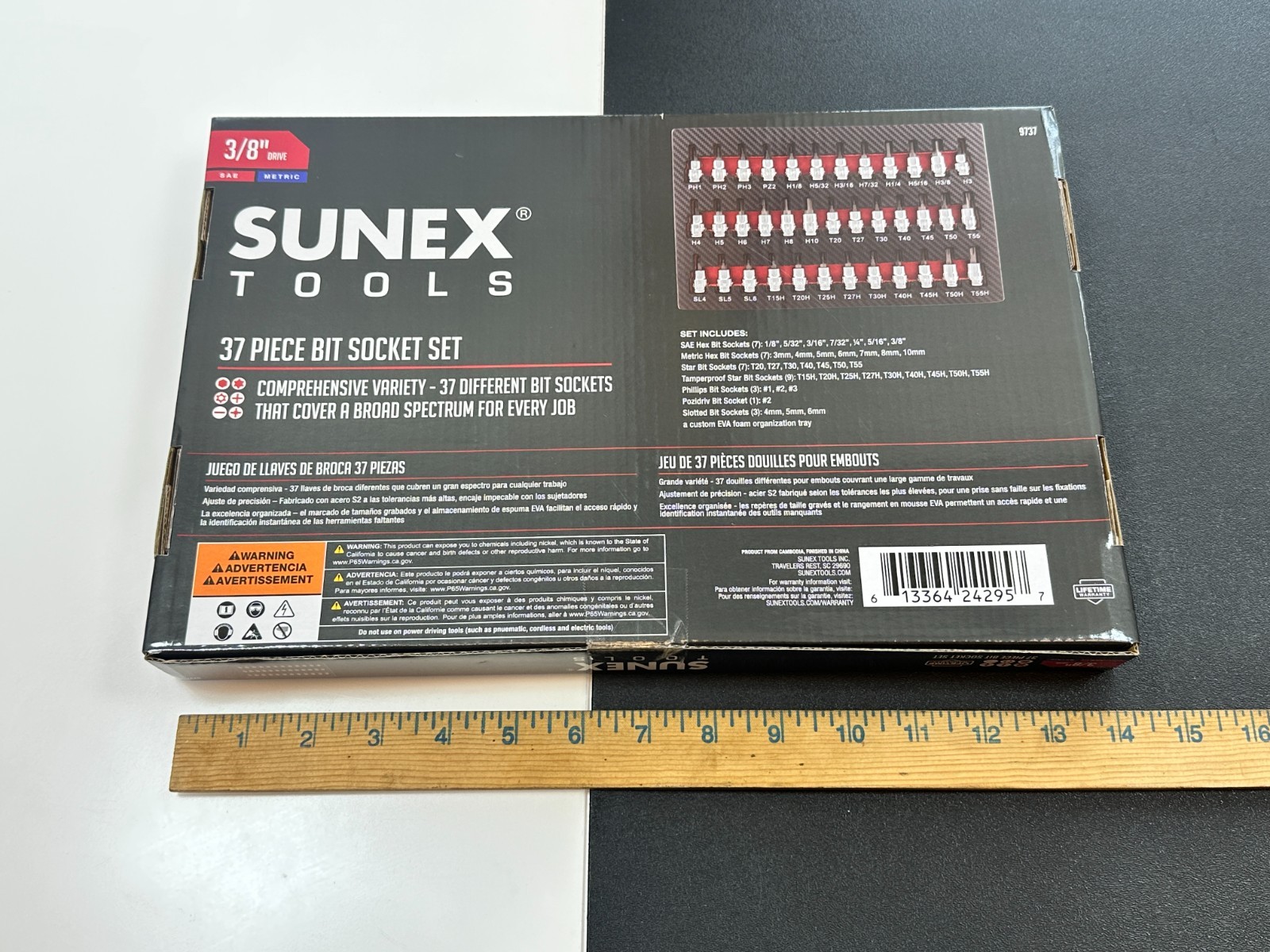 NEW SUNEX 37pc 9737 Master Bit Socket Set SAE & Metric, Hex, Torx, Screwdriver
