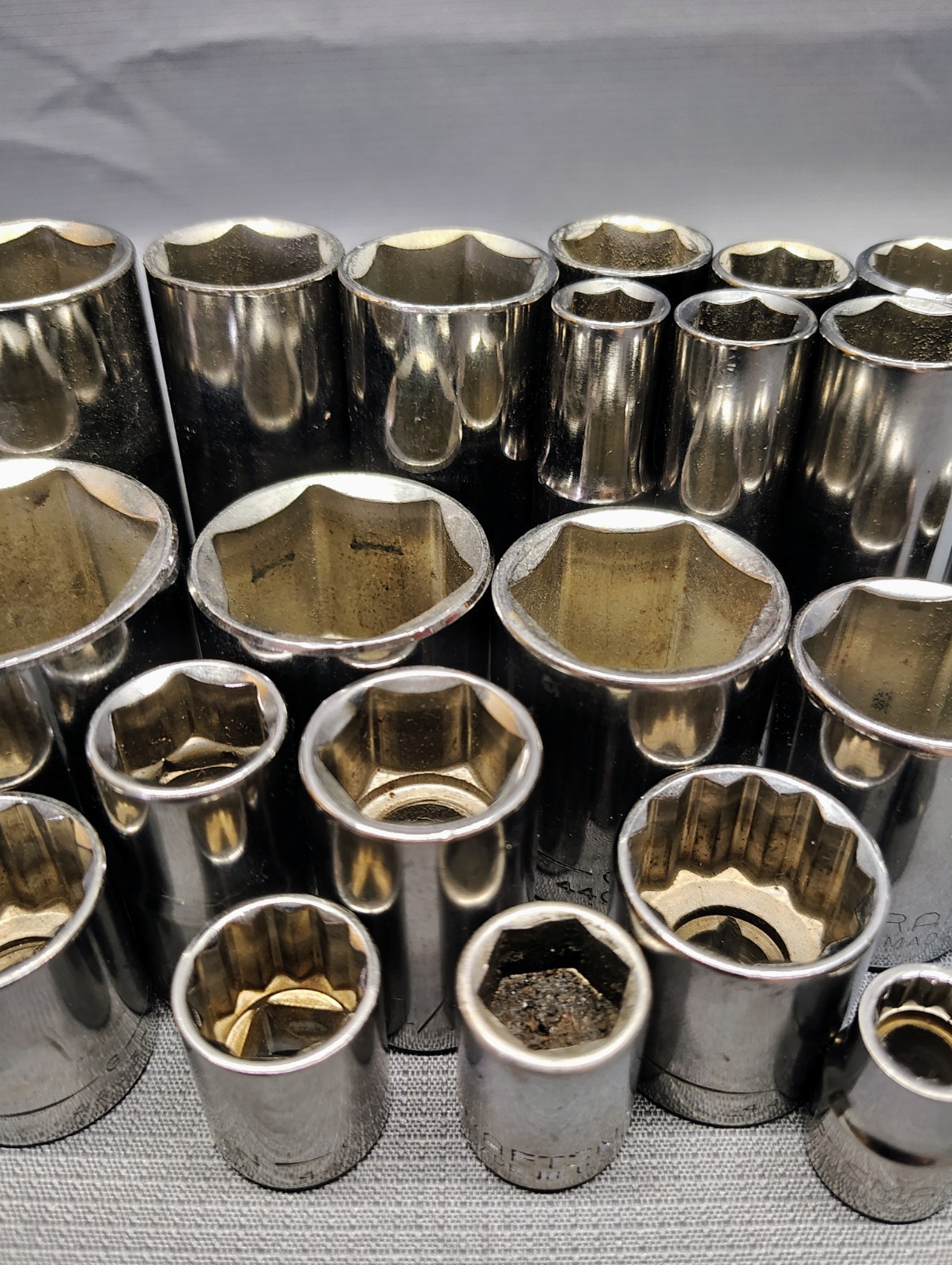 Lot of 24 Vintage Craftsman 6 & 12 Point Sockets – Multiple Sizes