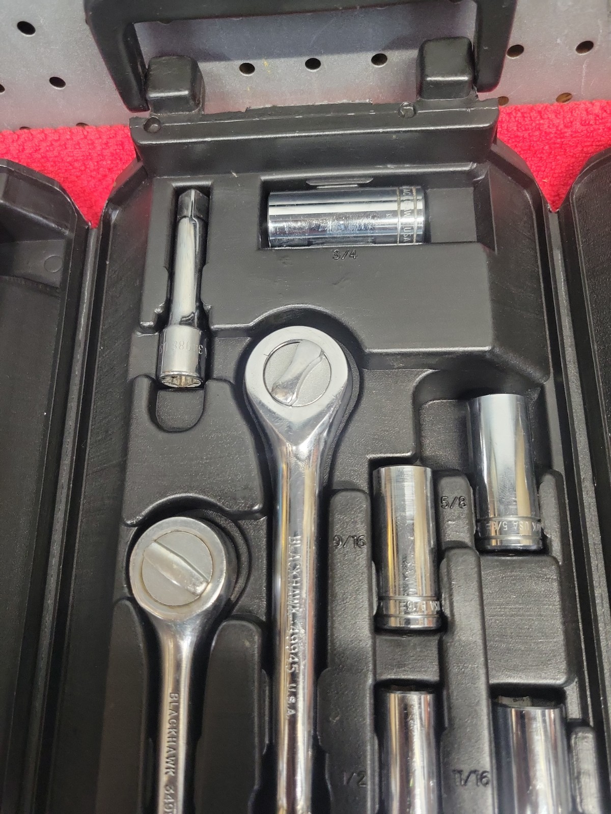 BLACKHAWK TOOLS METRIC & SAE 62 PC SOCKET SET W/CASE VTG USA 🇺🇸