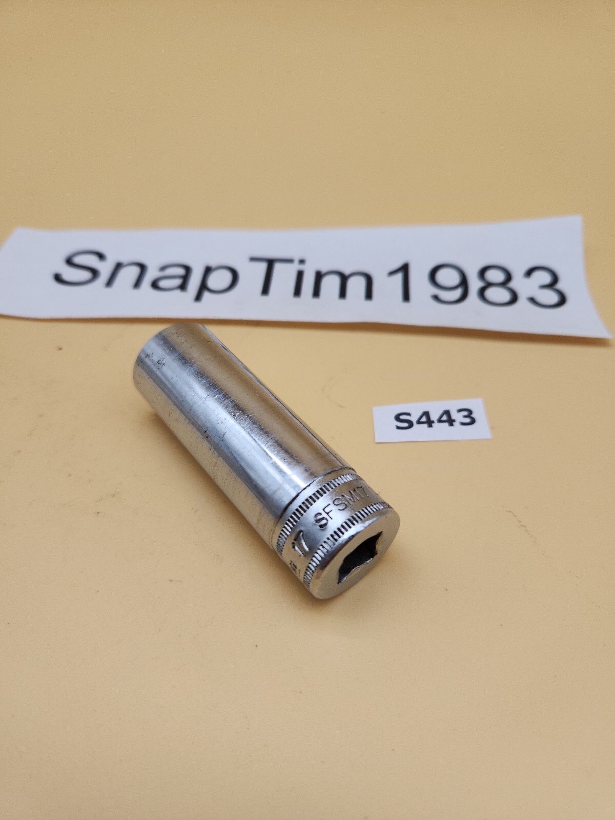 Snap-on Tools SFSM17 3/8″ Drive 17mm Metric 6 Point Deep Chrome Socket USA