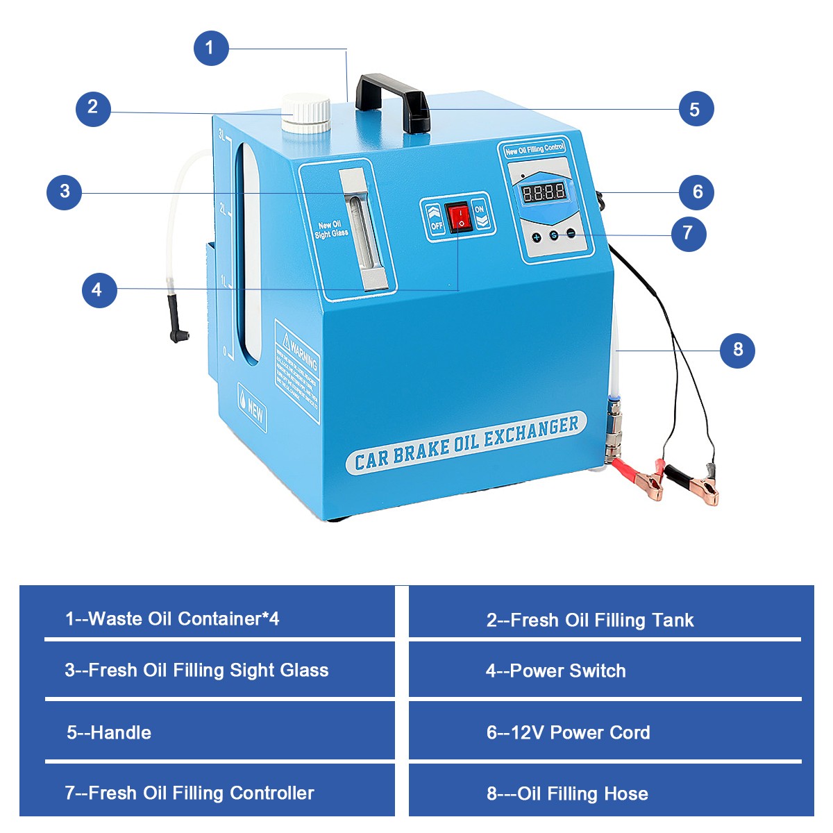 Electric Brake Bleeder Kit Automotive Brake Fluid Oil Exchanger DC 12V-033171